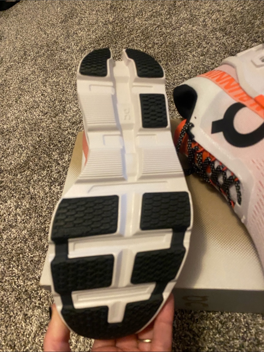 BNIB OnCloud Cloudmonster 2 White and Orange Sneaker - Picture 4 of 5